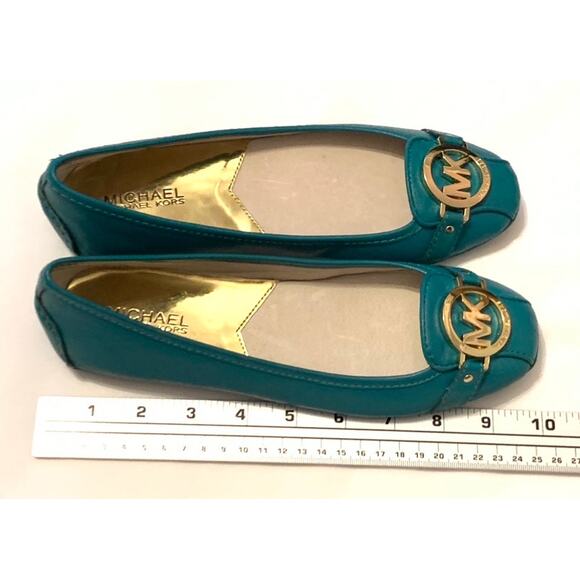 Michael Kors Womens Shoes Green Fulton Moccasins Flats 7 Leather Upper Slip On - Picture 8 of 15